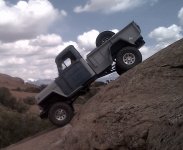 Floyd - Going down Poison Spider Steep Decline Cropped - Old Willys Forum Moab Trip 2013 Casey P.jpg